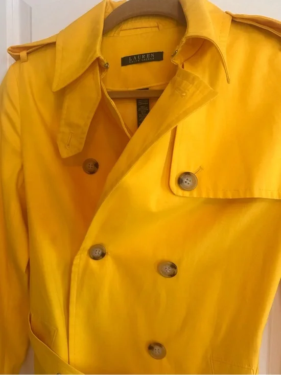 Lauren Ralph LaurenYellow Trench Coat - Picture 6 of 8